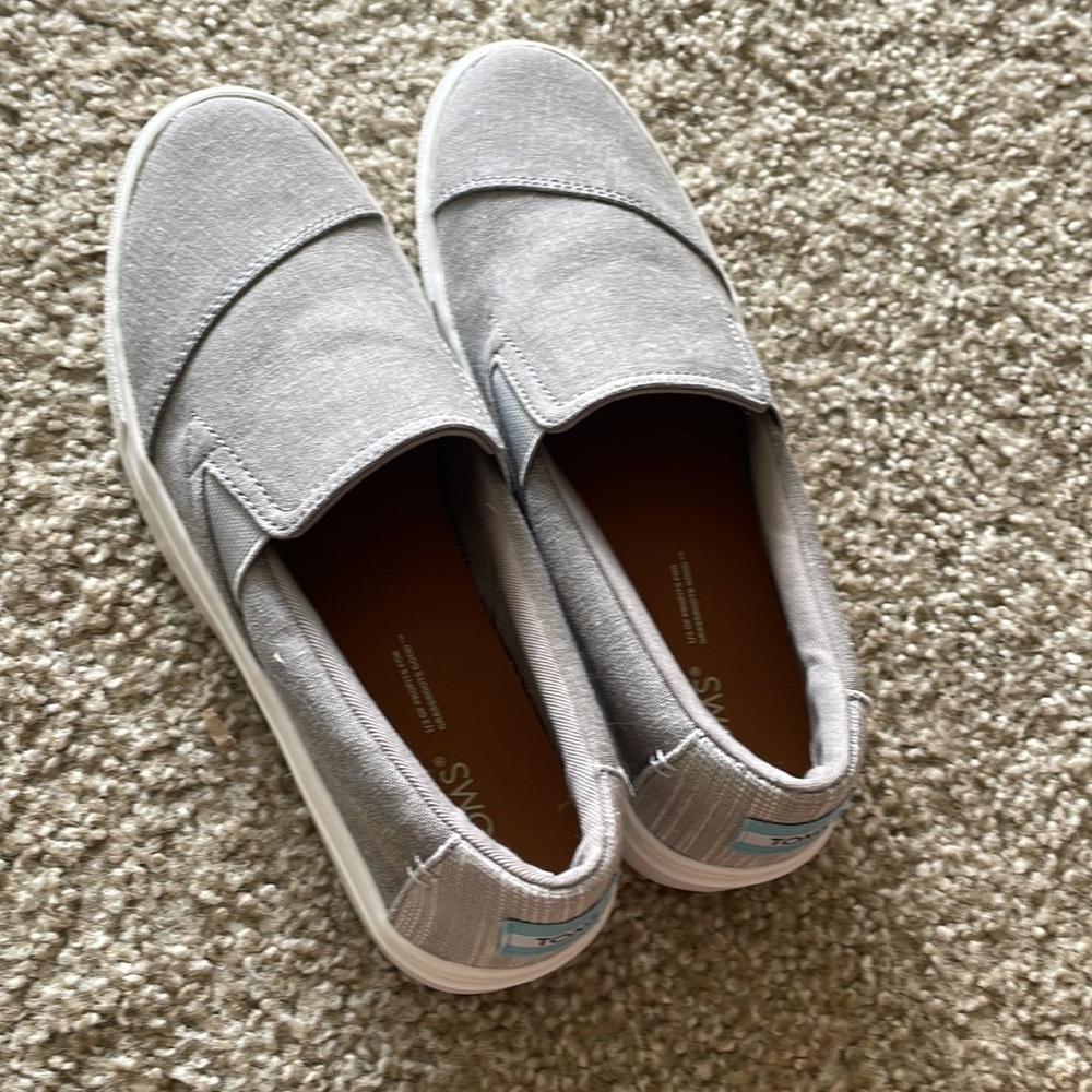 Toms slip on sneaker grey LUCA 6.5 keds walking fenix Parker alpargata